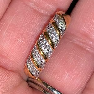 Gold Filled Band with CZ stones